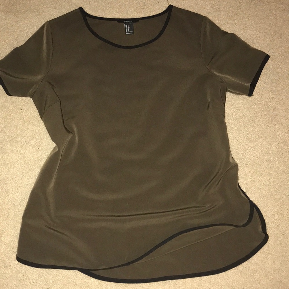 Moss Green Chiffon Dress Shirt